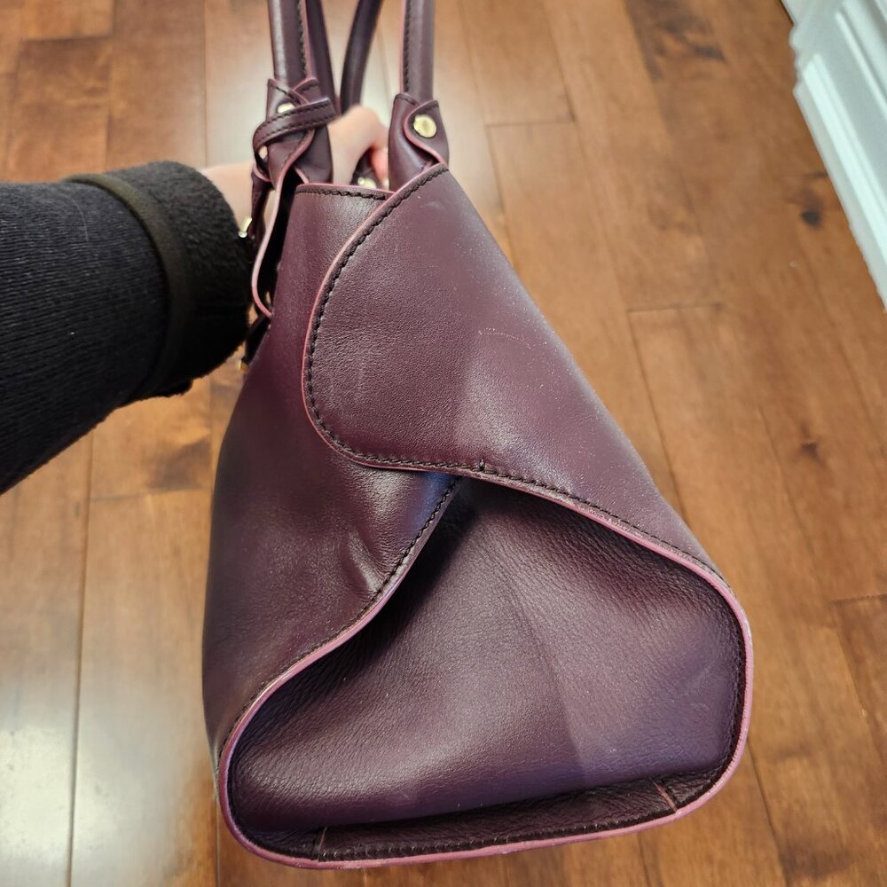 Tod's Burgundy leather cape shoulder bag - Picture 3 of 13